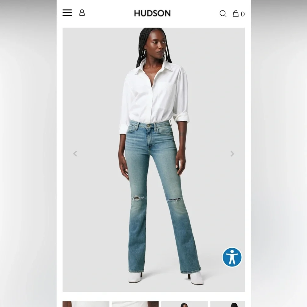 Hudson Barbara high rise bootcut Jean / color royalty sz 26 - Picture 3 of 9